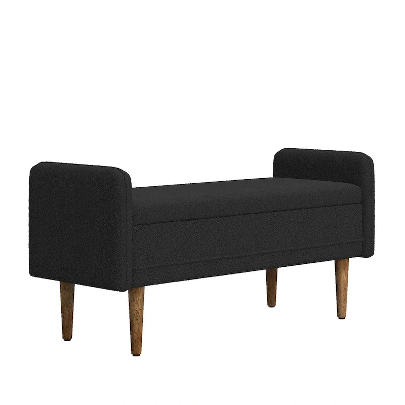 Pouffe de rangement en lin beige/vert/noir – Monoplace