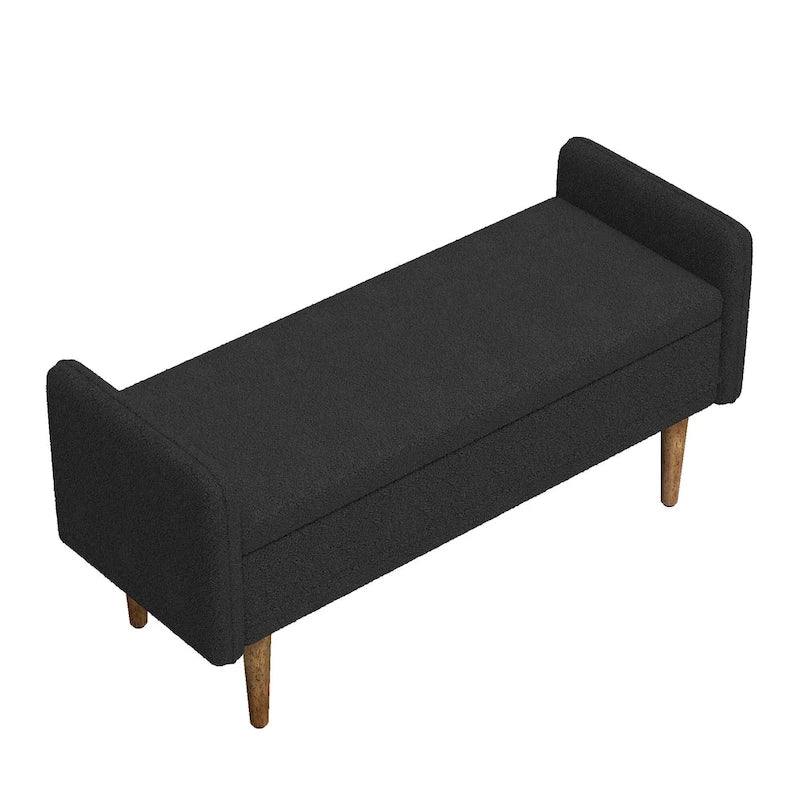 Pouffe de rangement en lin beige/vert/noir – Monoplace