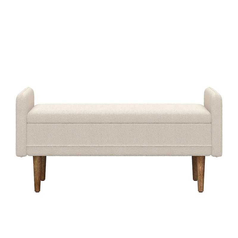 Pouffe de rangement en lin beige/vert/noir – Monoplace