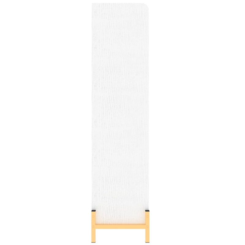 Meuble à chaussures basculant 4 portes, naturel/blanc, autoportant, pour 1 à 2 utilisateurs