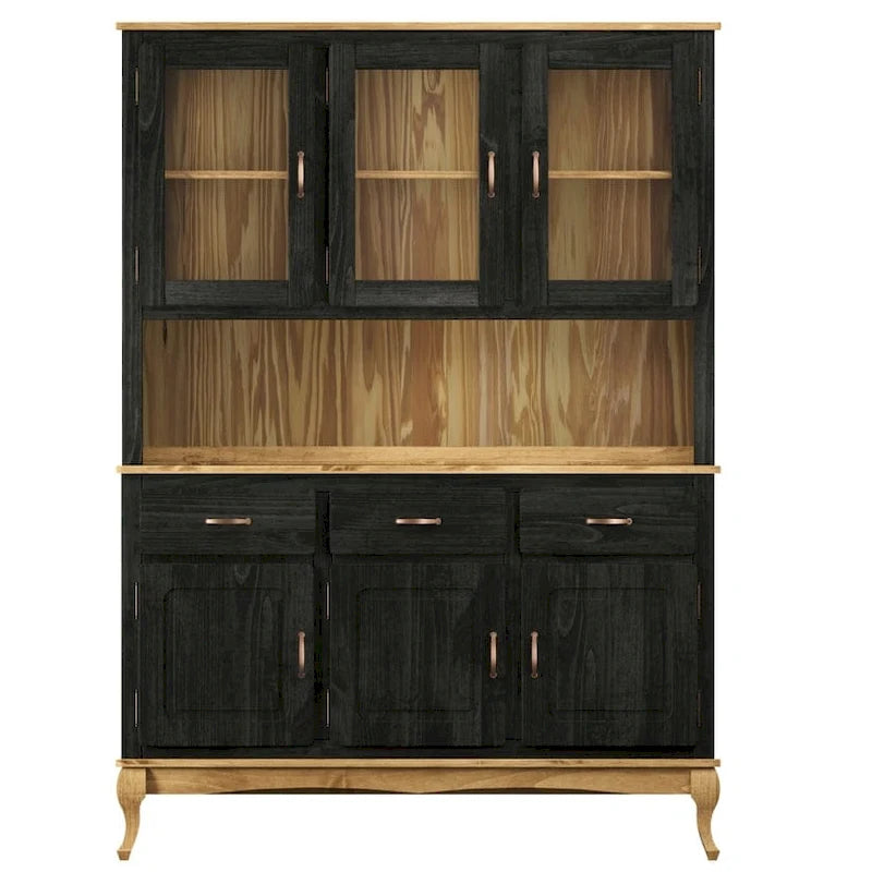Vaisselier vert/noir, style étagère ouverte, 1 unité
