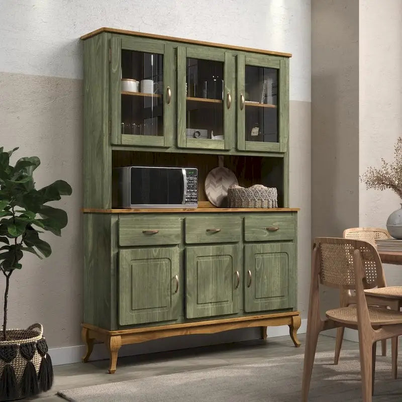 Vaisselier vert/noir, style étagère ouverte, 1 unité