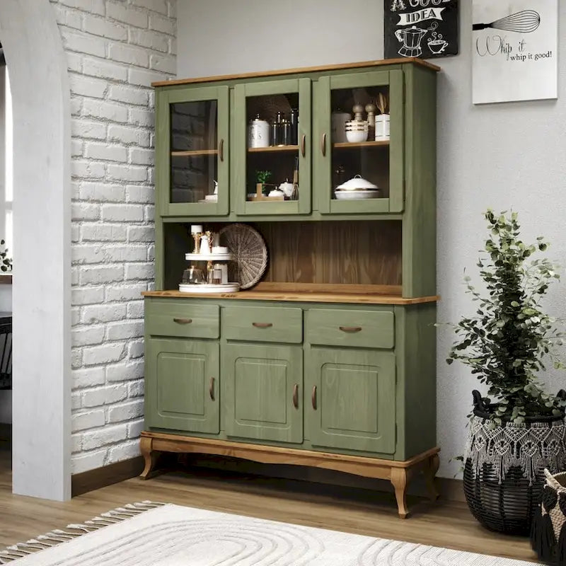 Vaisselier vert/noir, style étagère ouverte, 1 unité