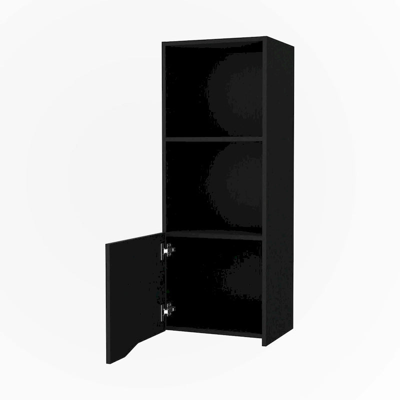 Armoire murale noire à une porte, montage par 1 personne