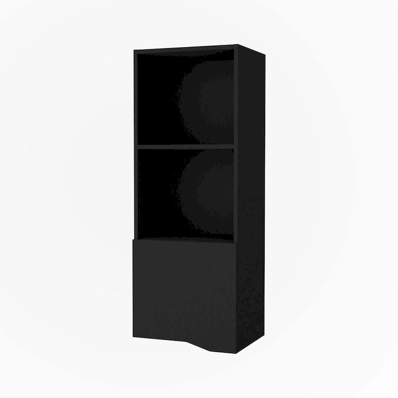 Armoire murale noire à une porte, montage par 1 personne