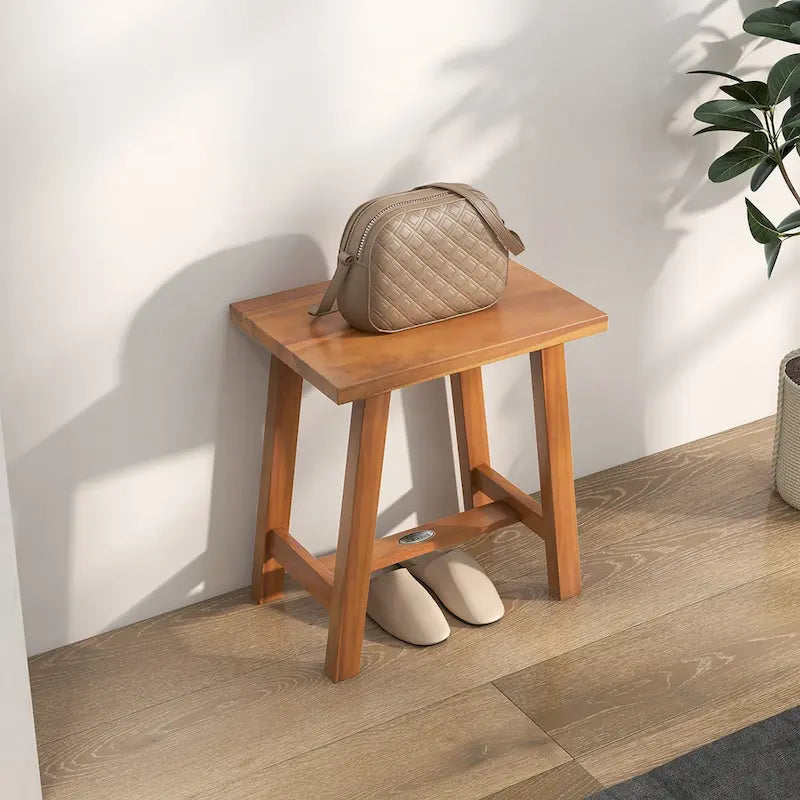 Banc de douche en teck, finition bois marron, pour une personne