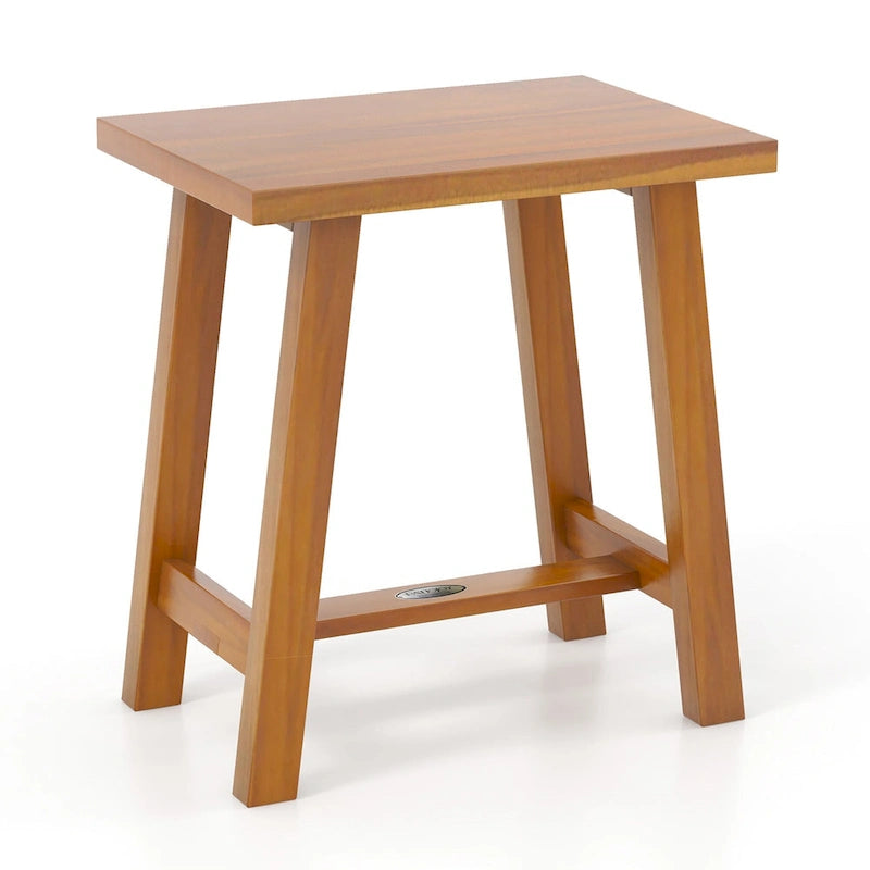 Banc de douche en teck, finition bois marron, pour une personne