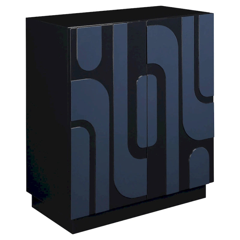 Meuble de rangement 2 portes bleu brillant
