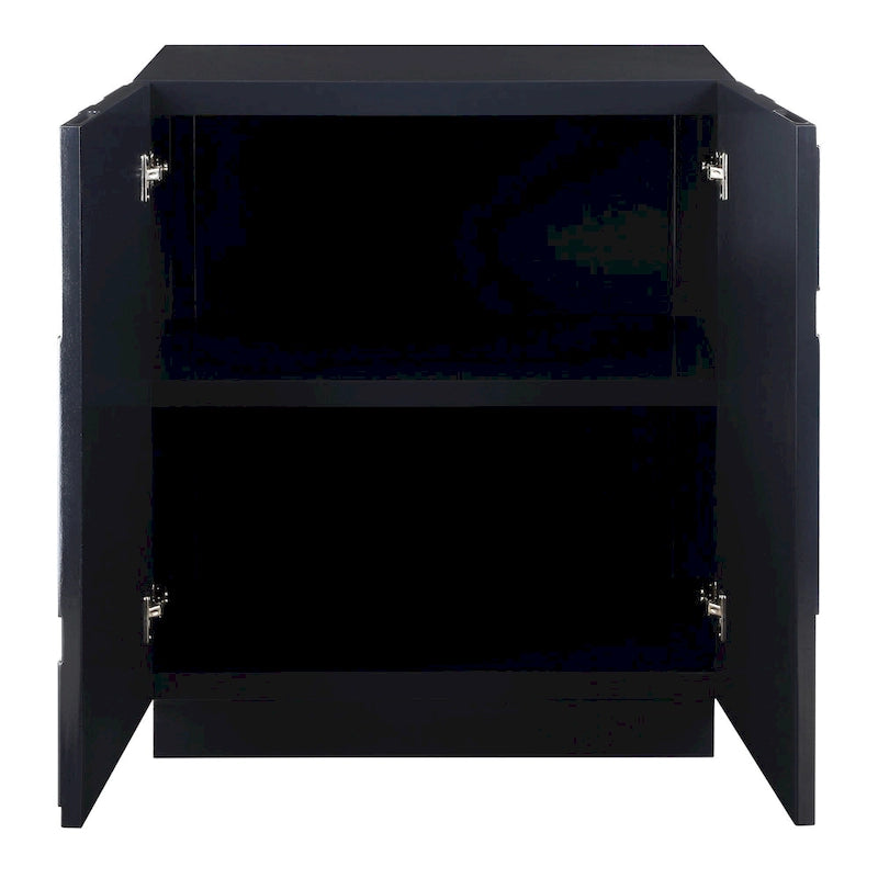 Meuble de rangement 2 portes bleu brillant