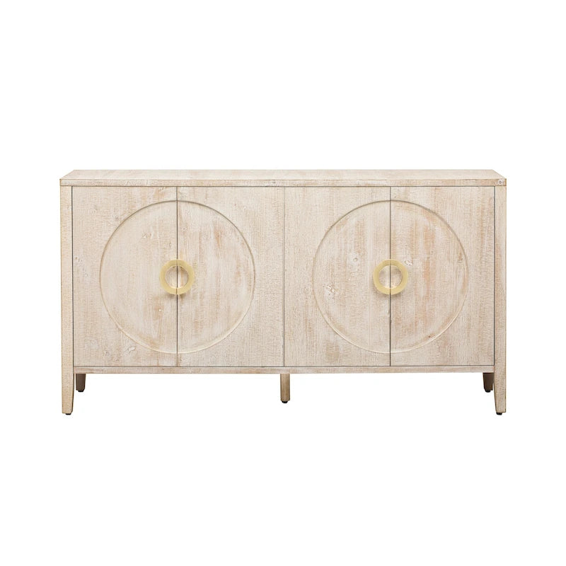Meuble de rangement en placage de sapin – 5 pieds, porte arrondie, simple (noir / naturel / bleu marine)