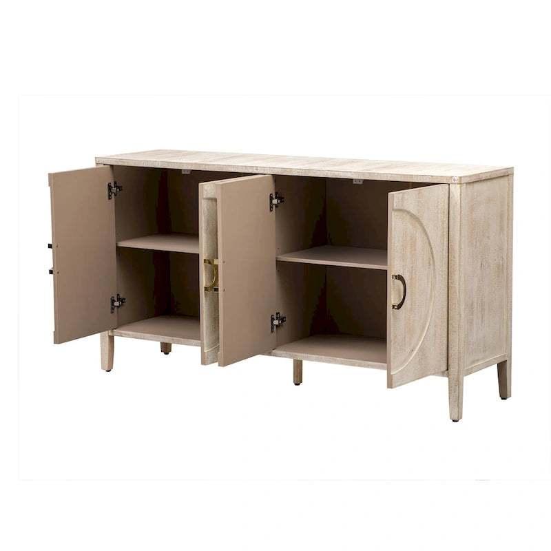 Meuble de rangement en placage de sapin – 5 pieds, porte arrondie, simple (noir / naturel / bleu marine)