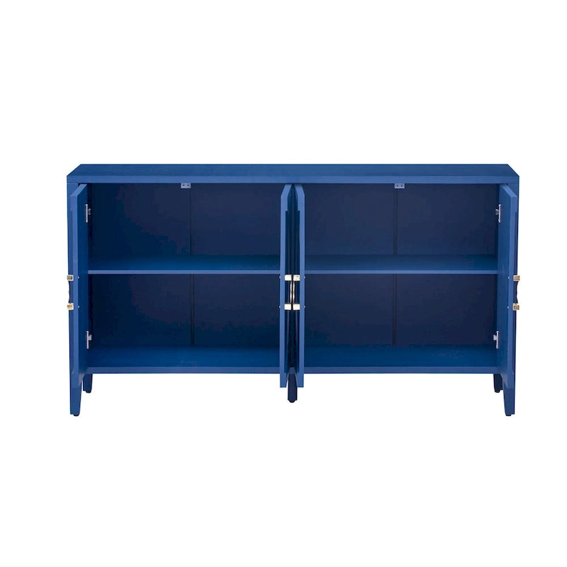 Meuble de rangement en placage de sapin – 5 pieds, porte arrondie, simple (noir / naturel / bleu marine)