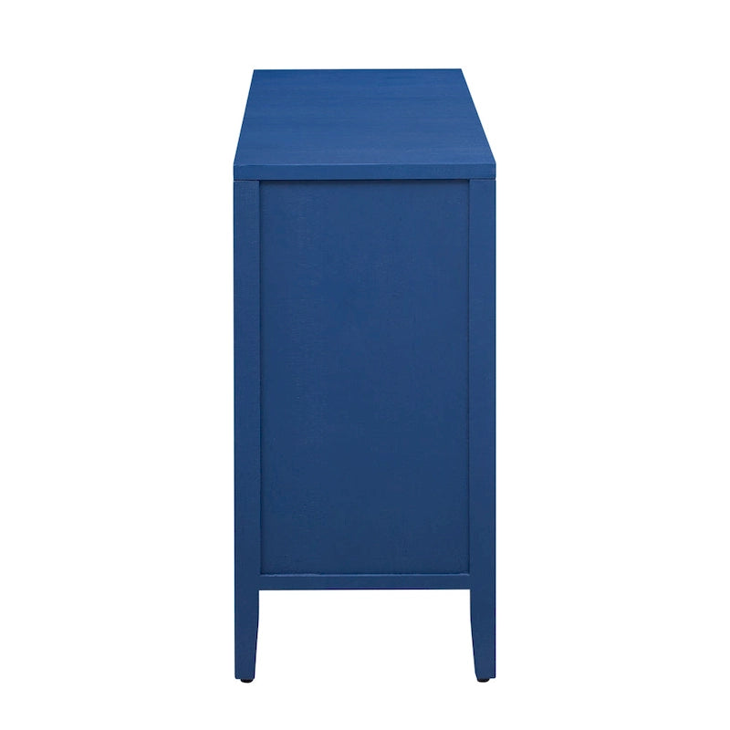 Meuble de rangement en placage de sapin – 5 pieds, porte arrondie, simple (noir / naturel / bleu marine)