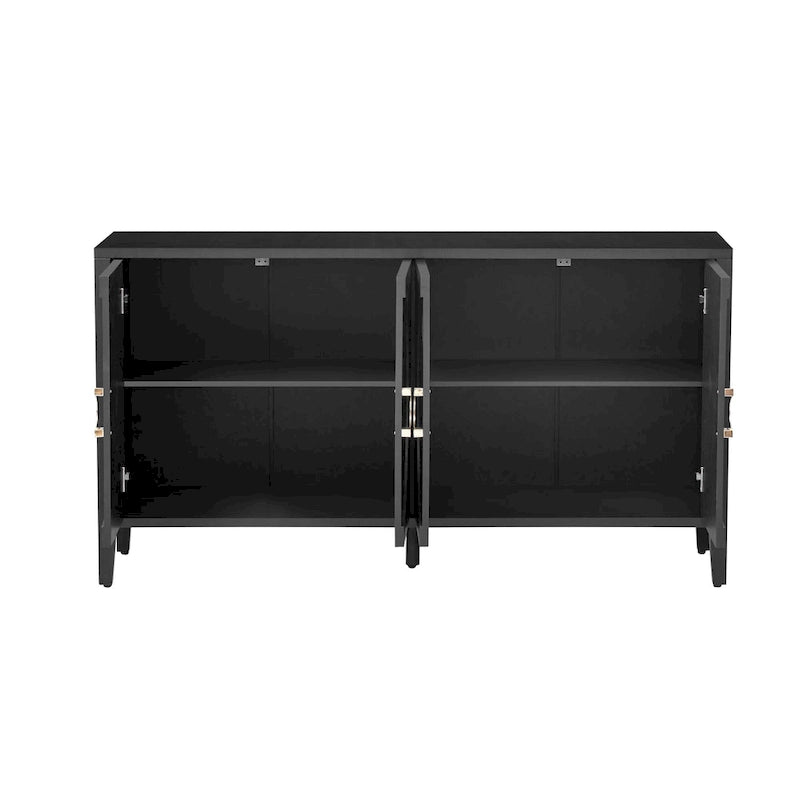 Meuble de rangement en placage de sapin – 5 pieds, porte arrondie, simple (noir / naturel / bleu marine)