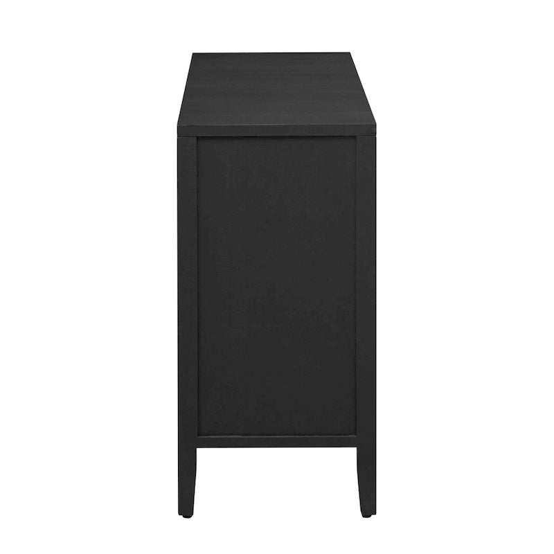Meuble de rangement en placage de sapin – 5 pieds, porte arrondie, simple (noir / naturel / bleu marine)