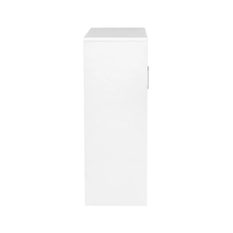 Meuble de rangement mural simple avec 2 étagères et portes, blanc/rose