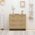 Commode en rotin naturel à 4 tiroirs, simple