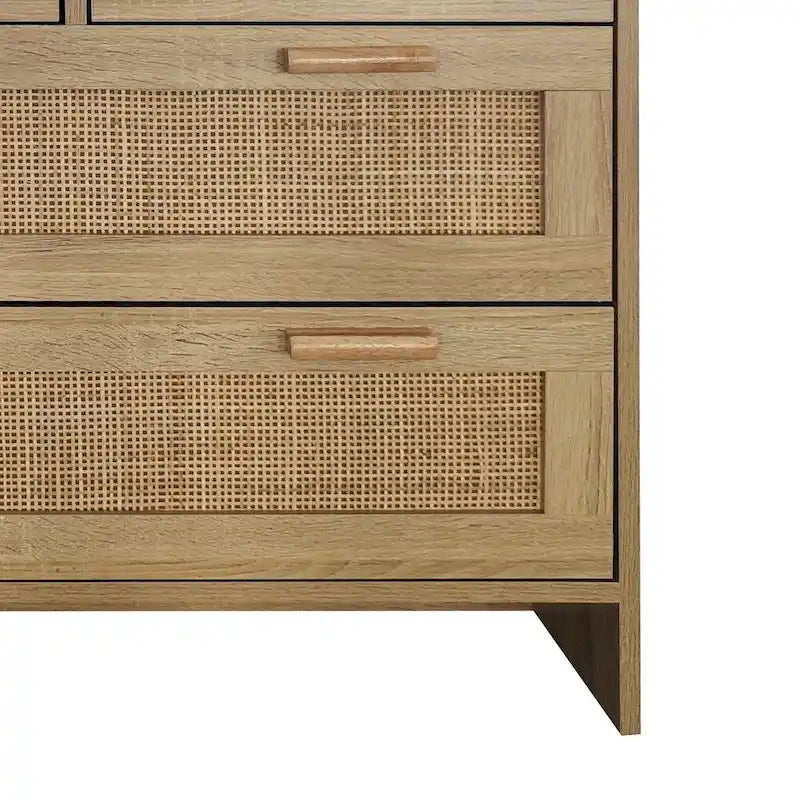 Commode en rotin naturel à 4 tiroirs, simple