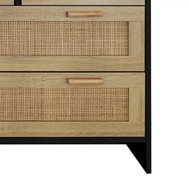 Commode en rotin naturel à 4 tiroirs, simple