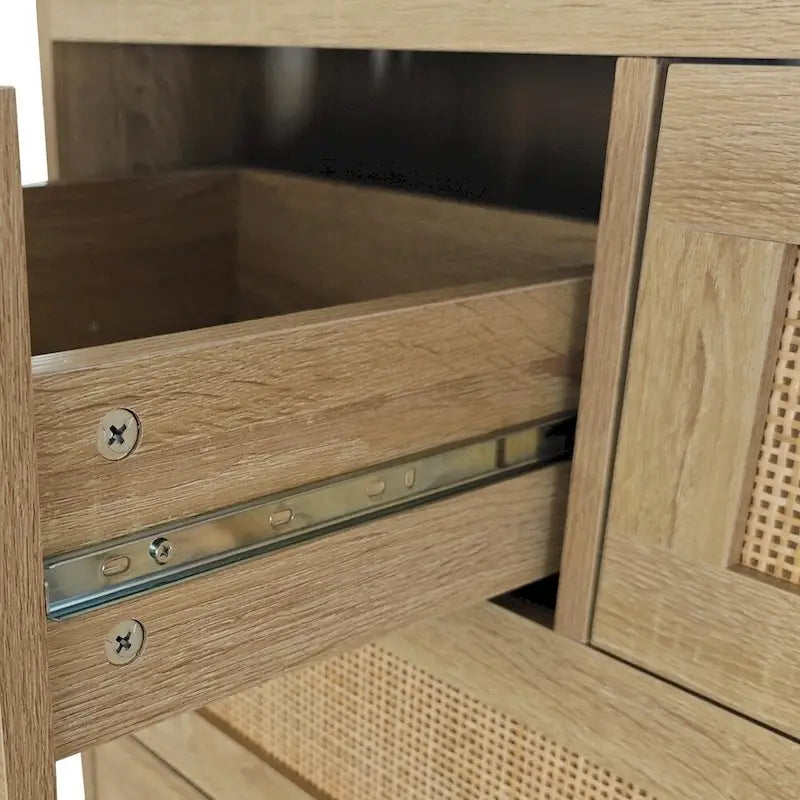 Commode en rotin naturel à 4 tiroirs, simple