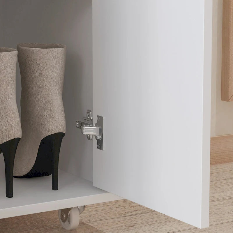 Meuble à chaussures haut noir/blanc, 8 niveaux, 3 étagères réglables, peut contenir 24 paires