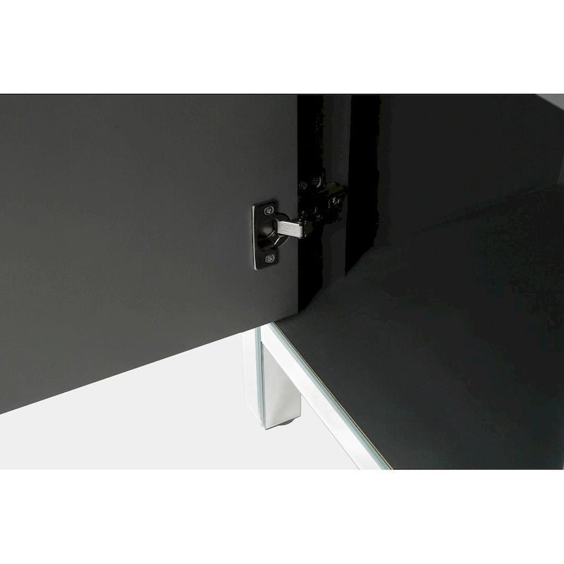Armoire de rangement avec miroir argenté, style diamant/forme en M, 2 portes
