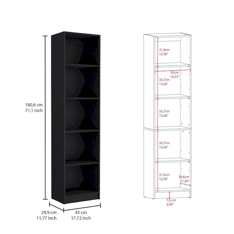 Ensemble de 2 bibliothèques (blanc / noir / beige / multicolore), étagère ouverte + armoire à 2 portes, prêt à assembler