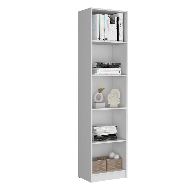 Ensemble de 2 bibliothèques (blanc / noir / beige / multicolore), étagère ouverte + armoire à 2 portes, prêt à assembler