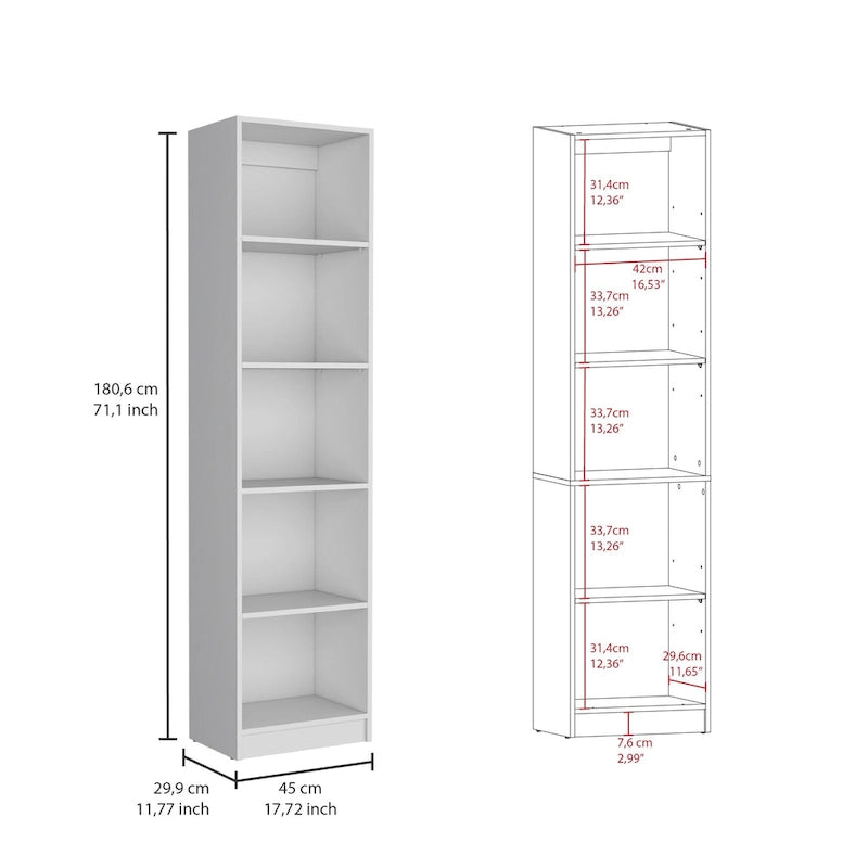 Ensemble de 2 bibliothèques (blanc / noir / beige / multicolore), étagère ouverte + armoire à 2 portes, prêt à assembler