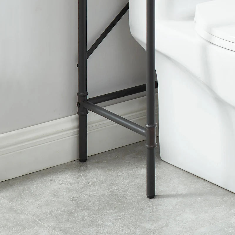 Étagère de rangement industrielle noire de sable pour toilettes, à 3 niveaux, simple