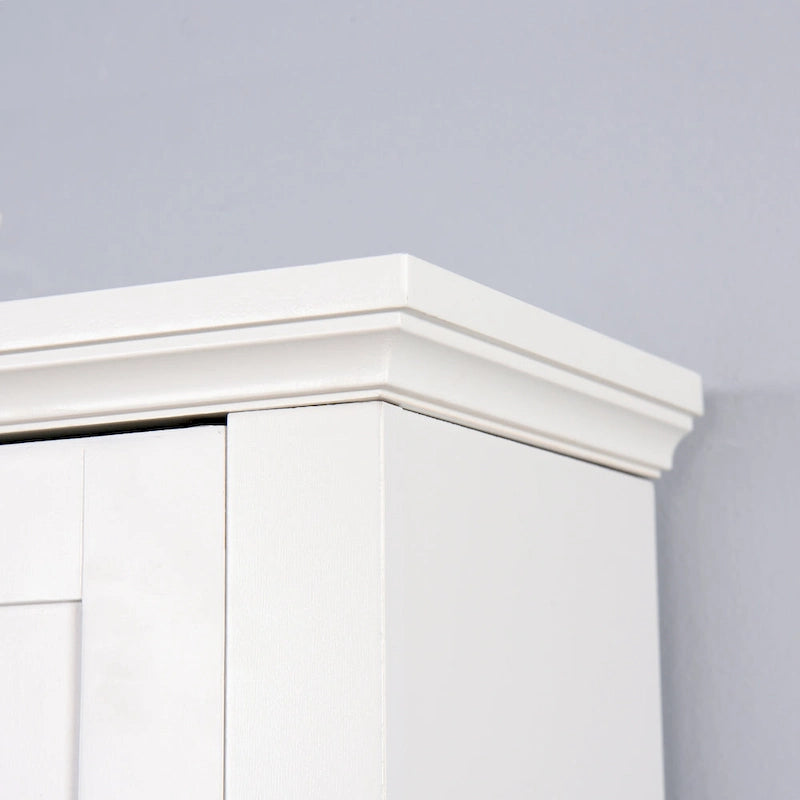 Meuble de rangement blanc à persiennes au-dessus des toilettes, montage par 1 personne