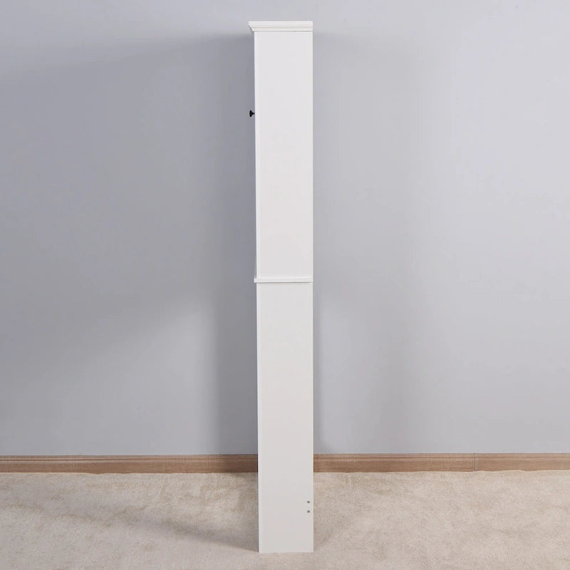 Meuble de rangement blanc à persiennes au-dessus des toilettes, montage par 1 personne