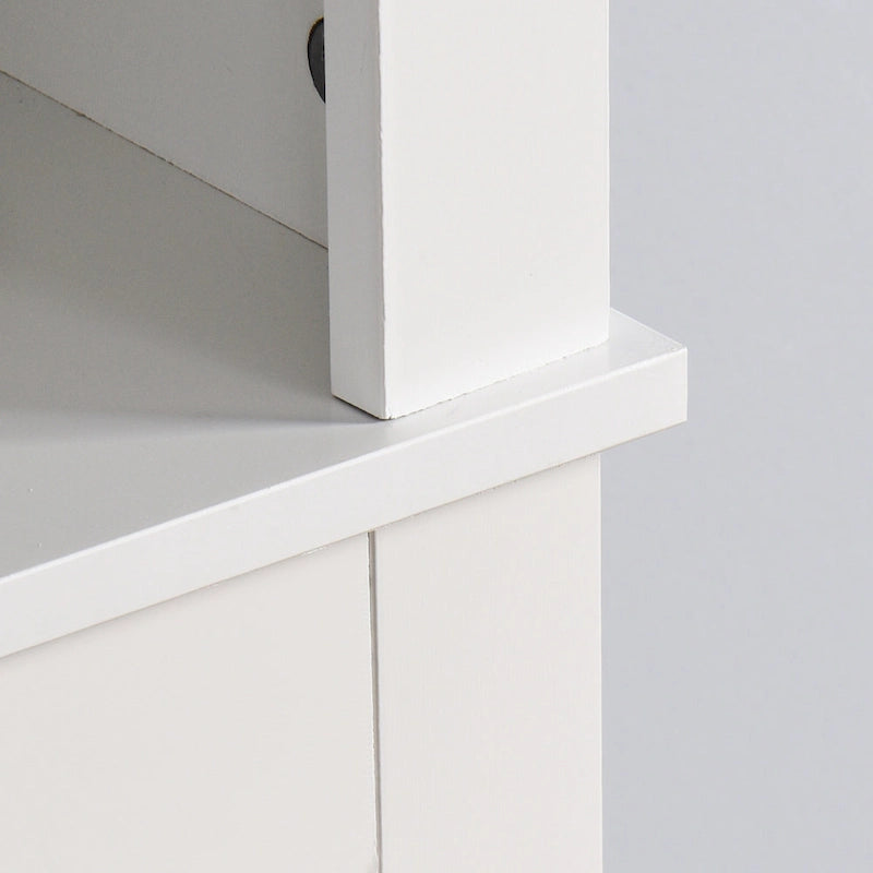 Meuble de rangement blanc à persiennes au-dessus des toilettes, montage par 1 personne