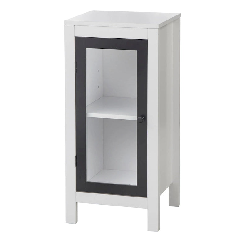 Meuble bas blanc et noir, une porte, 1 unité