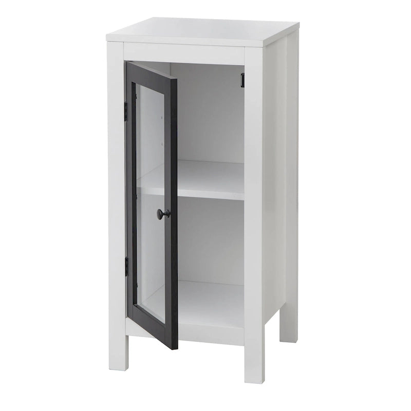 Meuble bas blanc et noir, une porte, 1 unité