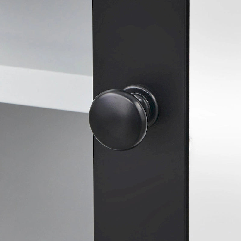 Meuble bas blanc et noir, une porte, 1 unité