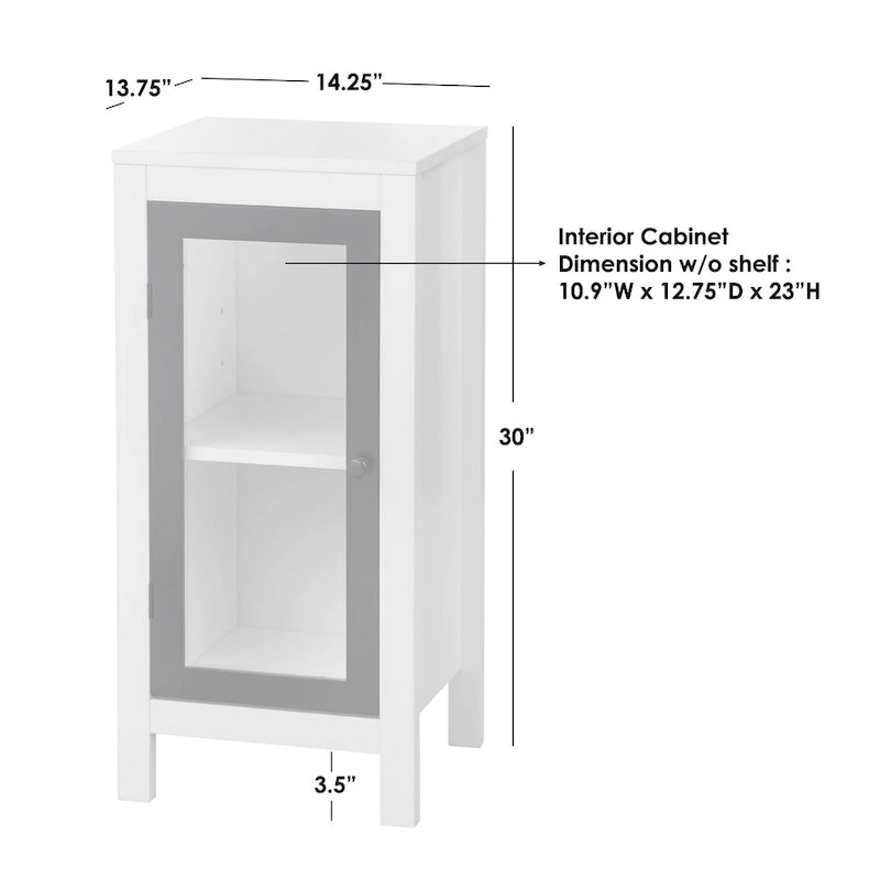 Meuble bas blanc et noir, une porte, 1 unité