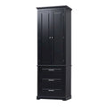 Meuble de rangement haut de salle de bain noir/gris/blanc – 3 tiroirs et étagères supérieures, usage individuel