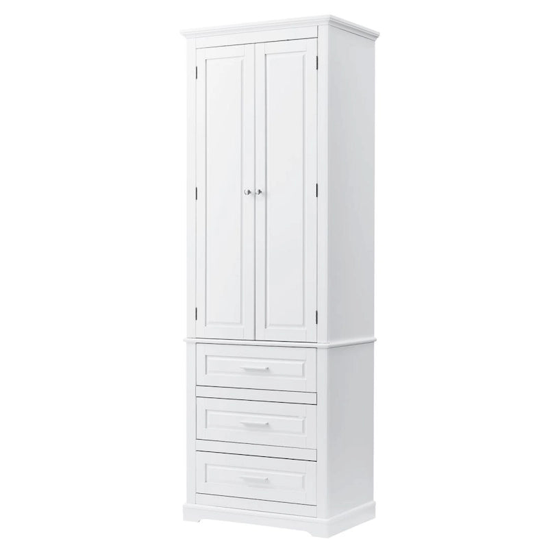 Meuble de rangement haut de salle de bain noir/gris/blanc – 3 tiroirs et étagères supérieures, usage individuel