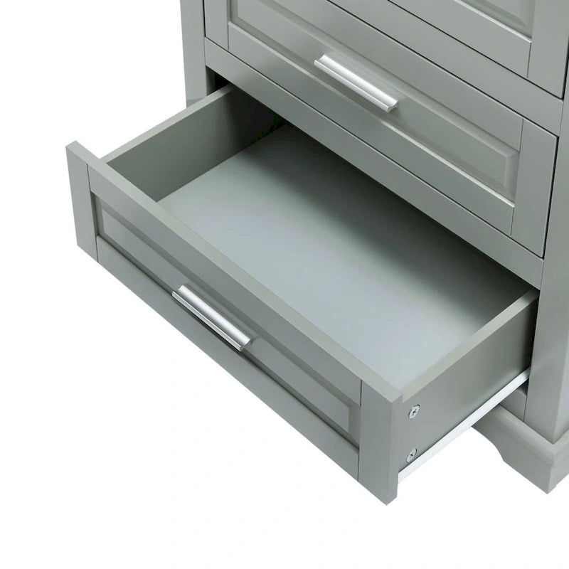 Meuble de rangement haut de salle de bain noir/gris/blanc – 3 tiroirs et étagères supérieures, usage individuel