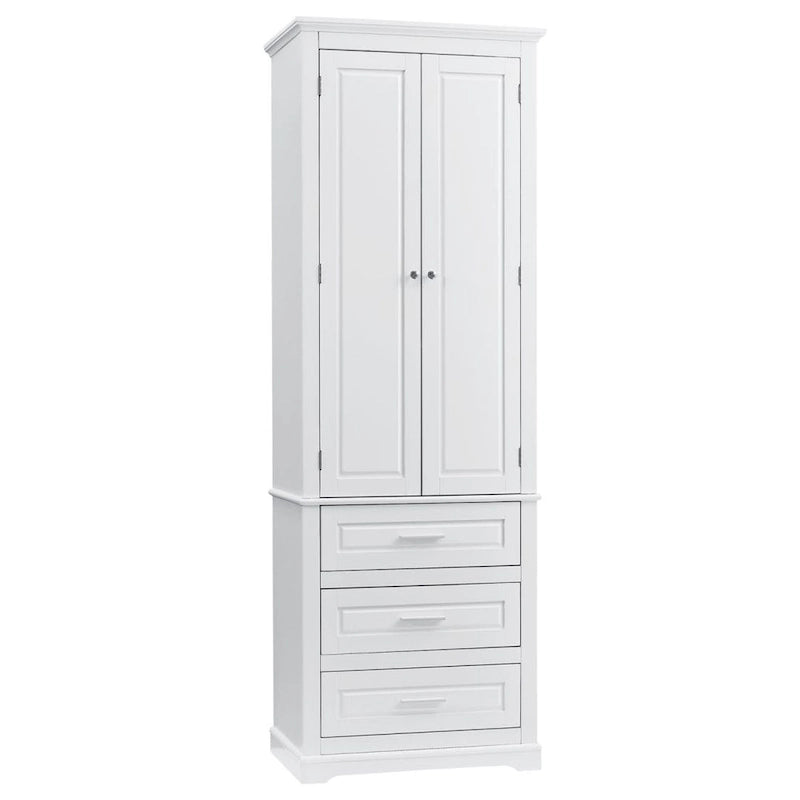 Meuble de rangement haut de salle de bain noir/gris/blanc – 3 tiroirs et étagères supérieures, usage individuel