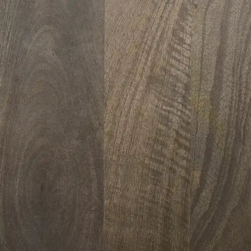 Bahut en bois massif marron 4 portes, pieds en métal doré – 203,5 cm (L) x 44 cm (l) x 76 cm (H)