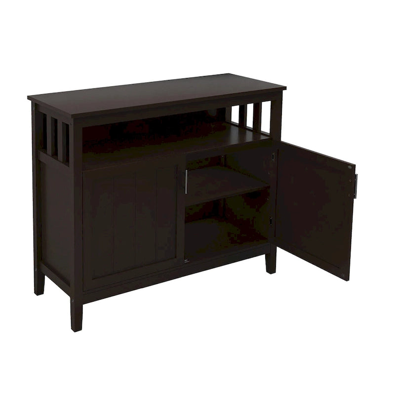 Meuble de cuisine à 2 portes Blanc/Marron, simple, 101,6 cm (40 po) L × 40,6 cm (16 po) P × 86,4 cm (34 po) H