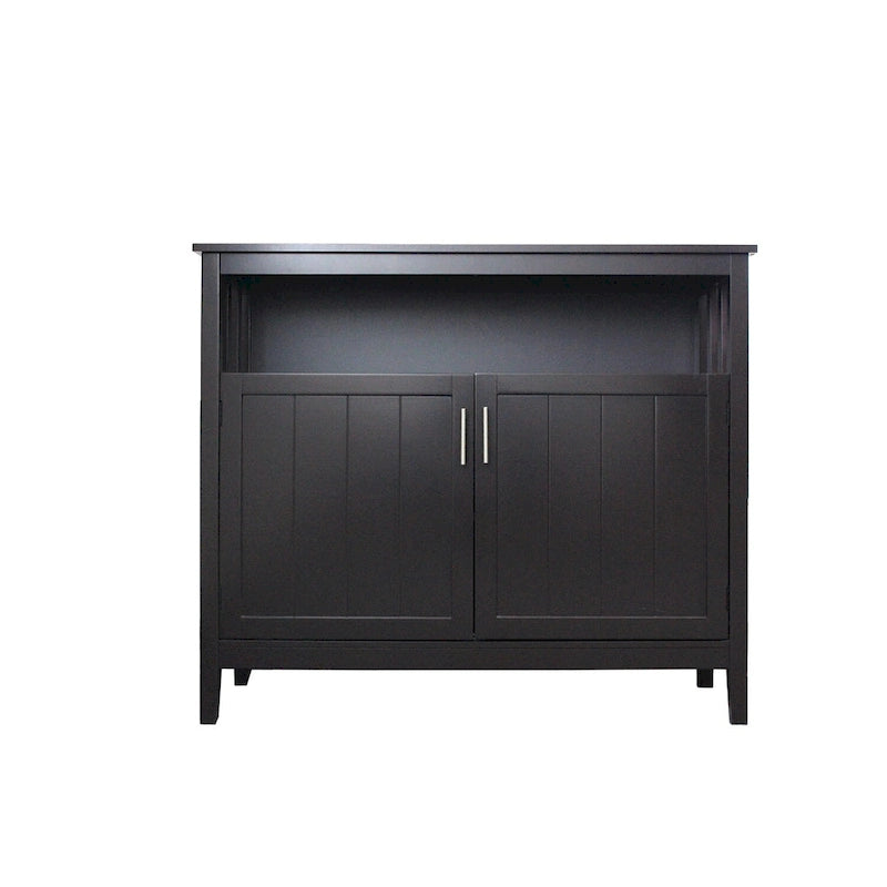 Meuble de cuisine à 2 portes Blanc/Marron, simple, 101,6 cm (40 po) L × 40,6 cm (16 po) P × 86,4 cm (34 po) H