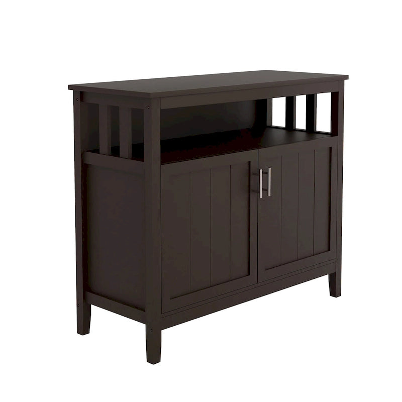 Meuble de cuisine à 2 portes Blanc/Marron, simple, 101,6 cm (40 po) L × 40,6 cm (16 po) P × 86,4 cm (34 po) H