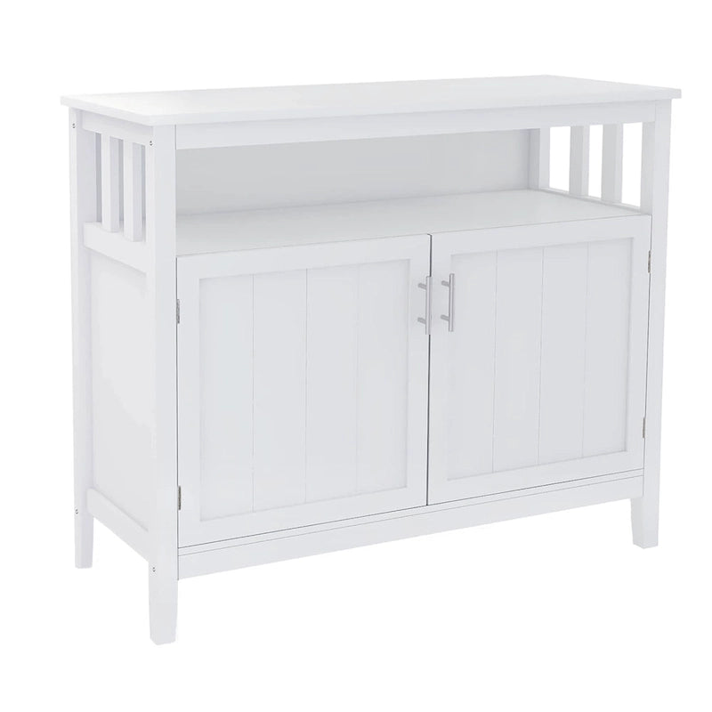 Meuble de cuisine à 2 portes Blanc/Marron, simple, 101,6 cm (40 po) L × 40,6 cm (16 po) P × 86,4 cm (34 po) H