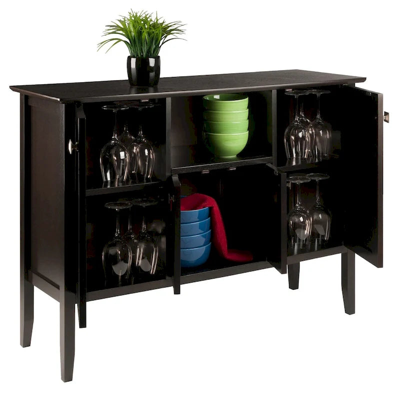 Meuble de buffet à café, style 3 portes — 117 cm (l) x 40 cm (P) x 85 cm (H)