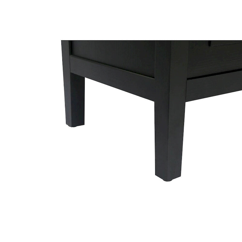 Buffet vintage 4 portes noir + noyer foncé / gris antique