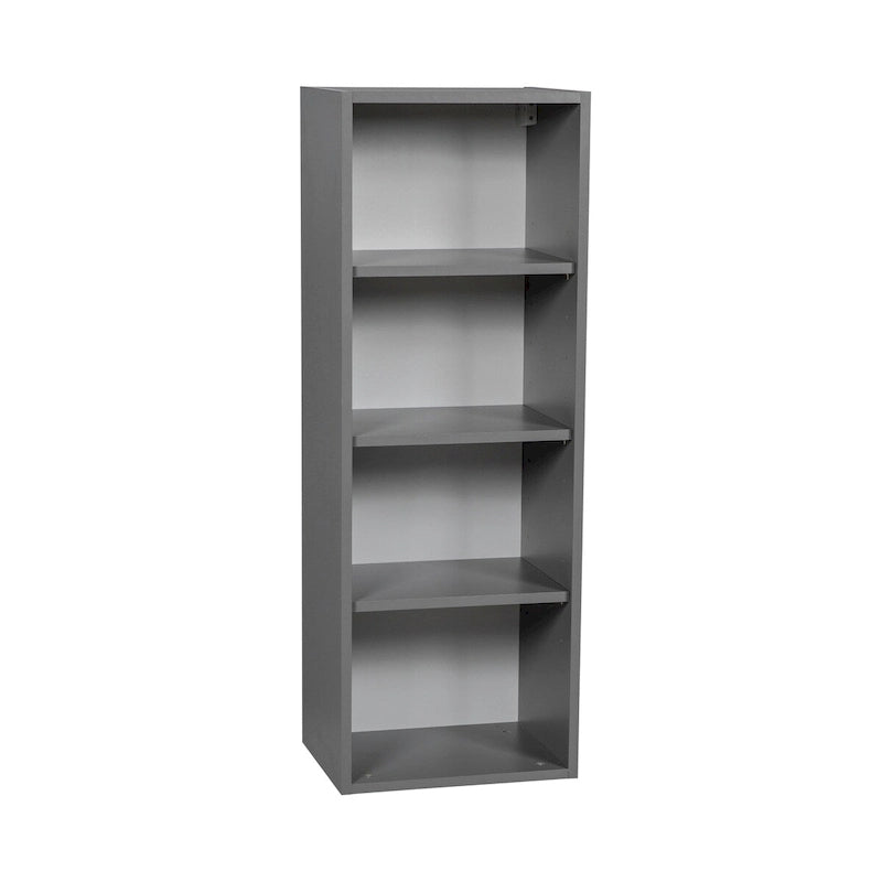 Meuble Haut Mural Gris à Porte Simple – 15"L × 42"H × 12"P, Montage par 1 Personne