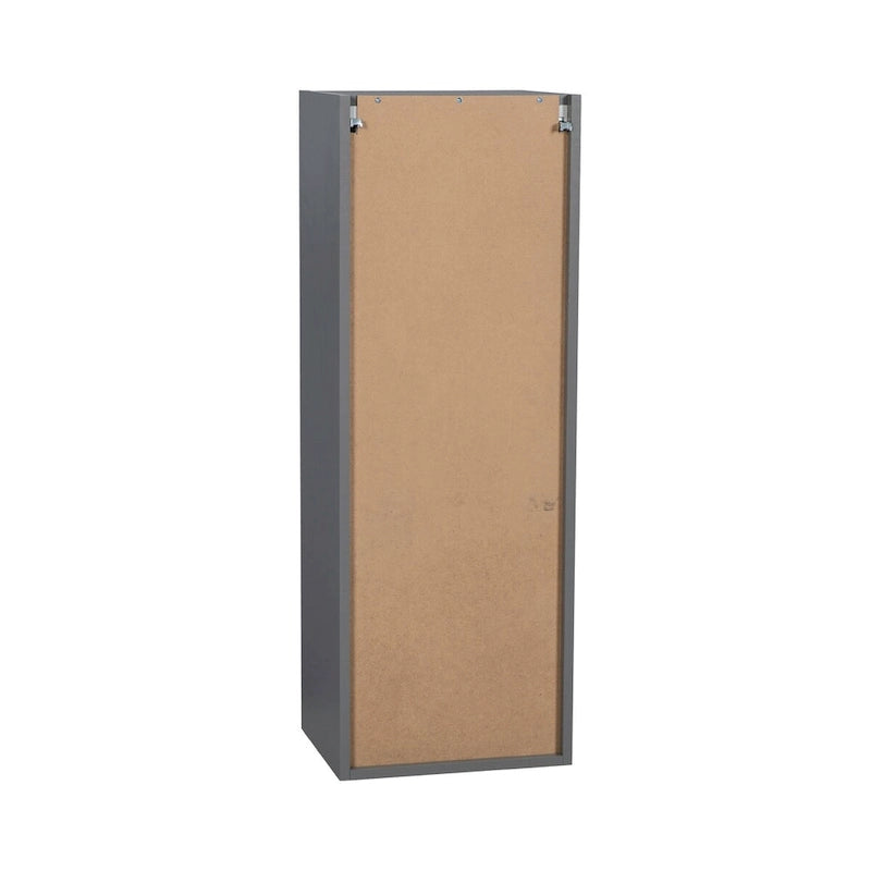 Meuble Haut Mural Gris à Porte Simple – 15"L × 42"H × 12"P, Montage par 1 Personne